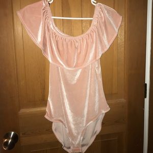 Off The Shoulder Velvet Body Suit